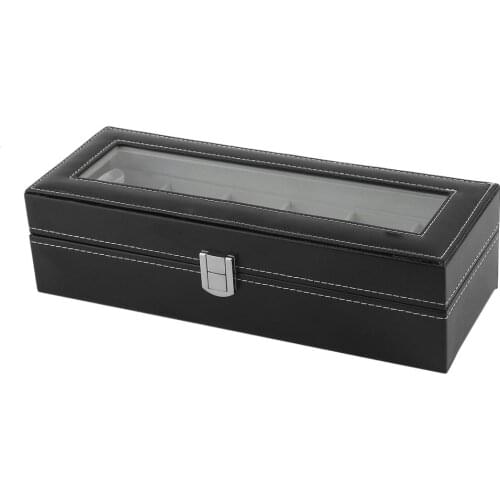 3/6 Grids Leather Watch Box Watch Display Case Storage Box With Metal Lock Watch Display Case Storage Box Organizer New