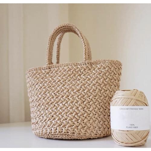 40g/80M / Ball Summer 100% Natural Raffia fiber yarn DIY hand knitting RAFFIA straw hat Crochet bag