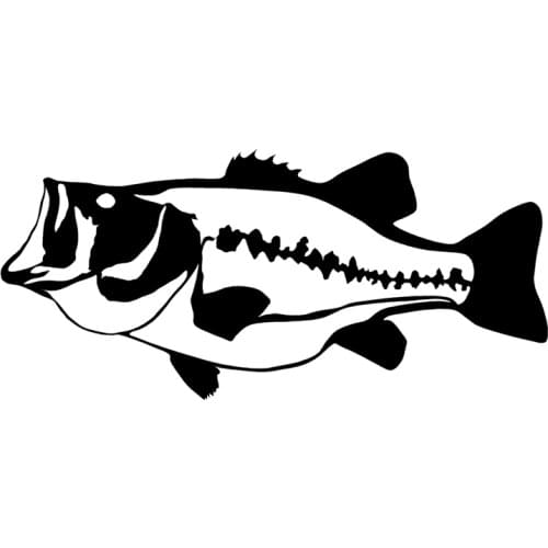 40686# Die-Cut Vinyl Decal Largemouth Bass Fishing Car Sticker Waterproof Auto Decors on Car Body Bumper Rear Window