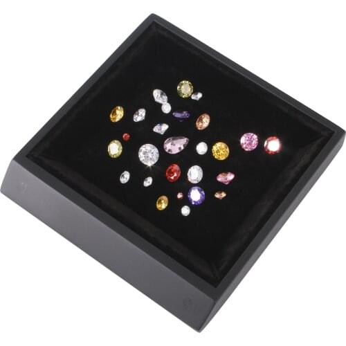 5pcs a Pack GemTrue Manufacture Magnetic Lid Black Gemstone Diamond Display Box Tray with Name Card