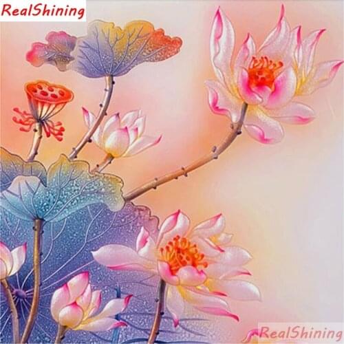 5D Diy Diamond Painting Cross Stitch full Square Diamond Embroidery lotus flower picture for room Decor H2031