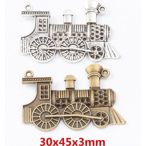 8 pieces of retro metal zinc alloy train pendant for DIY handmade jewelry necklace making 7627