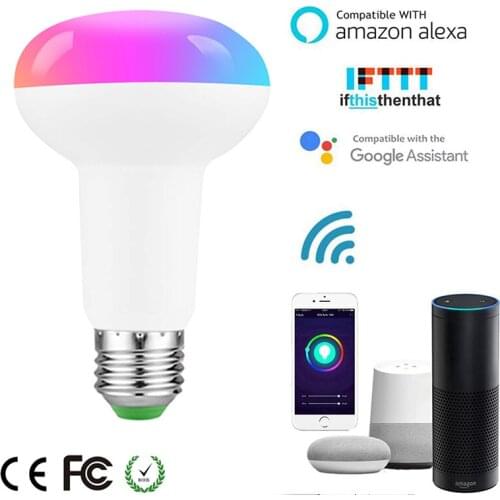 9W WiFi Smart Light Bulbs Multicolor RGB+CW 2700K-6500K Dimming E27 E26 B22 LED Bulb Alexa Google Voice Control Smart Life APP