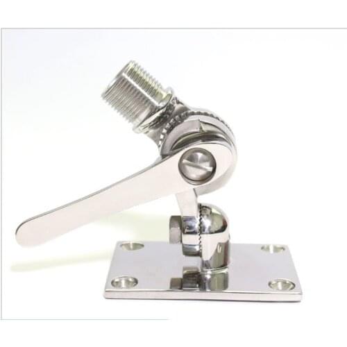 Marine Boat Radio VHF Antenna Ratchet Mount Base 92mm 3.6 Inch 316 Stainless Steel