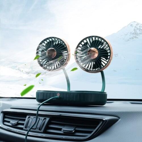 Car USB Charging Sumner Fan 360 Degree Rotating Adjustable Cooling Automobile Dashboard Air Fan for Car Home Office Desktop Fan