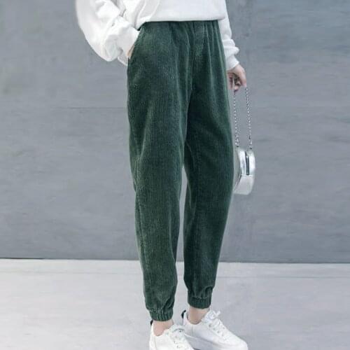 Hot Solid Plus Size Women Autumn Winter High Waist Harem Thick Pants Female Loose Pants Ladies Long Plus Velvet Casual Trousers