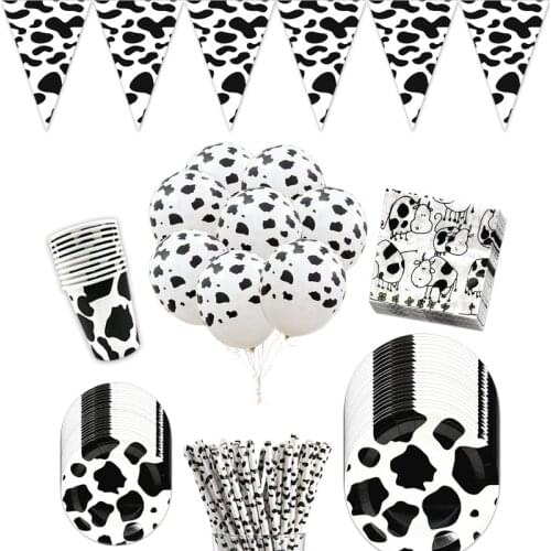Cow Print Party Supplies Cow Print Balloons Paper Trays Paper Napkins Farm Animal Birthday Party Supplies And Decorations
