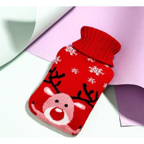 Hot water bottle injection knitted 2000ml large warm water bottle rubber hand warmer Christmas gift