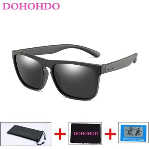 DOHOHDO Polarized Children Eyeglasses TAC TR90 Flexible Safety Frame Shades For Boy Girl Sunglasses Kids Gafas De Sol With Pouch