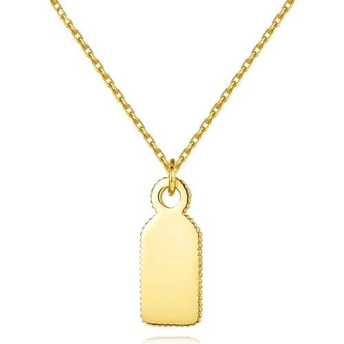 MetJakt S925 Sterling Silver Elegant Wine Bottle-Shaped Plated 18K Gold Simple All-match Womens Necklace