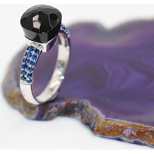 2021 Fashion Candy Style Ring Of 5 Colours Choose Crystal With Red Zircon Gold Plated Rings For Friends Best Festival Gift