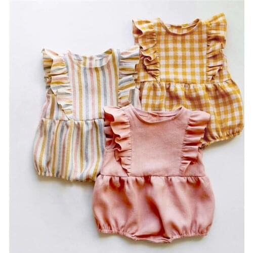 Newborn Baby Bodysuit Children Clothing Twins Fashion Little Girls Clothes Jumpsuit Girls Clothing Suit Linen 0-24M Body Bebe