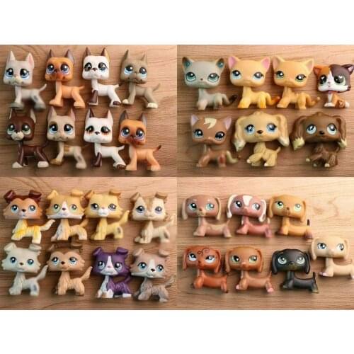 Pet Shop Cats and Collie Dachshund Great Dane Cocker Spaniel Dogs Grab Pack(5pcs Random Toy) Figure Cute Toy Kids Boy Girls Gift