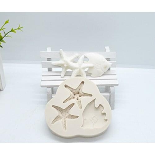 Luyou 1Pc Starfish Silicone Fondant Cake Molds Resin Mold For Wedding Cake Decorating Tools Kitchen Baking Accessories FM2013