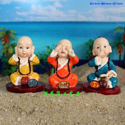 Monk three don't listen don't watch don't talk don't say three don't don't watch don't listen don't say sandware resin doll