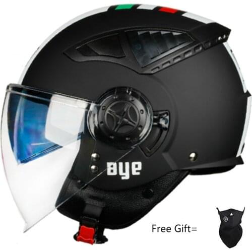 Retro BYE 256 Open Face Motorcycle Helmet With Flip Up Visor And Removable & Washable Inner PadS Vintage Moto BYE helmet