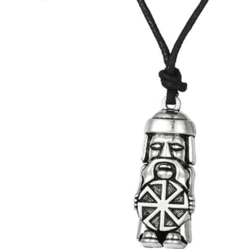 Mens Amulet Retro Viking Style Cartoon Character Slavic Faith High Quality Metal Pendant Necklace
