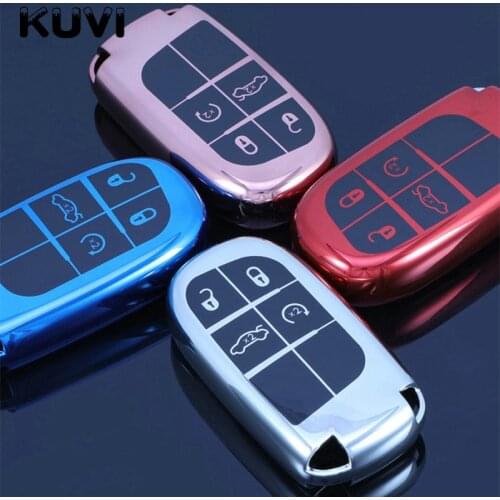 Soft TPU Car Remote Key Cover Case Fob For Jeep Grand Cherokee Renegade Compass Dodge Durango Journey Charger Dart Chrysler 300C