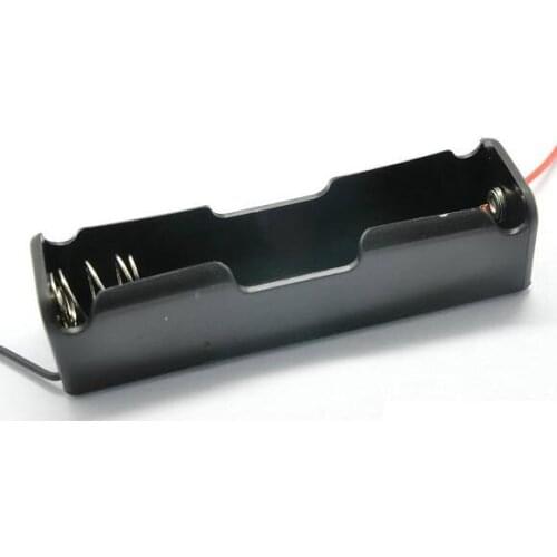 NEW AA Batteries Storage Case Plastic Box Holder with 6'' Cable Lead for 1 x AA Battery Soldering Connecting Black Digital Hot