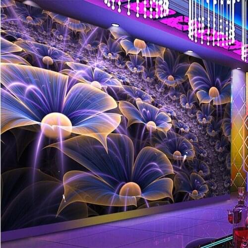 Beibehang Wallpaper custom mural wallpaper personality cool nightclub flower bar KTV tooling background wall Papel de parede