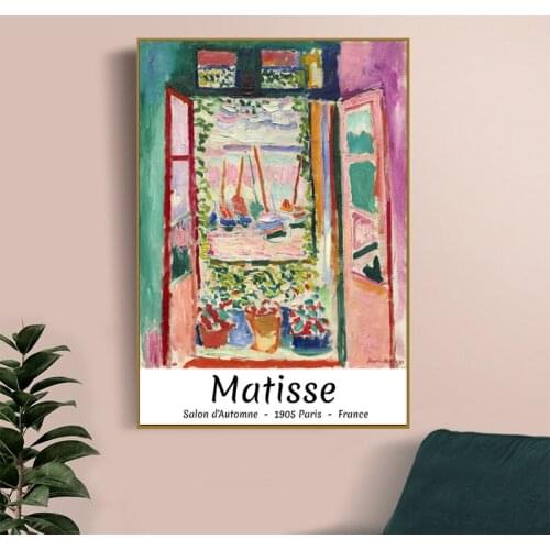 The Open Window by Henri Matisse Abstract Pink Art Painting Exhibition Poster Gallery Wall Art Canvas Picture Living Room Decor