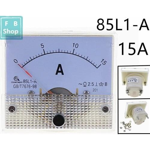 1PCS 85L1 15A AC Panel Meter Analog Panel Ammeter Dial Current Gauge