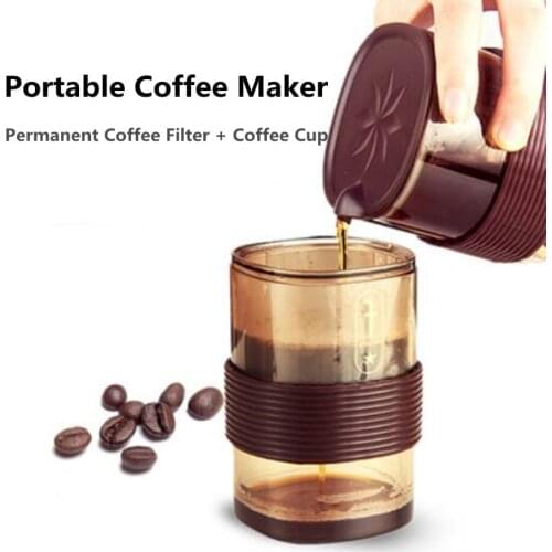 Portable Coffee Cup Set Tea Accessories Reusable Coffee Filter Hand-made Drip Coffee Dripper Mug Coffee Pot Travel Coffeeware