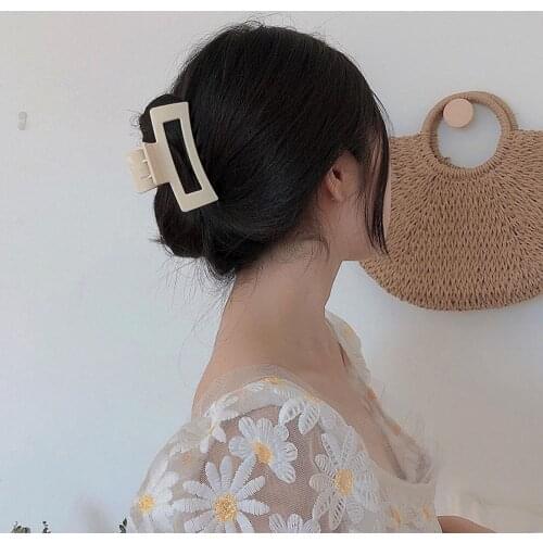 Rectangle Acrylic Resin Acetate Candy color Geometric Hairpins Elegant Women Large Hair Claws Crab Hair Clips Hair Accessories