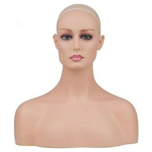 Realistic Fiberglass Mannequin Head Wig/Jewelry Display Euramerican Skin Colour