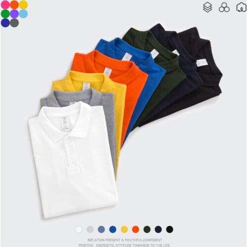 INFLATION Plain Polo Shirts Men Workwear Casual Front Buttons Polo Men Women Summer Loose Fit Multicolor Polo Shorts Sleeve Tees
