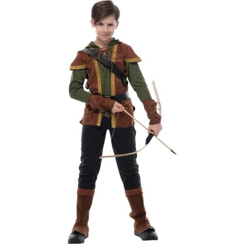 Snailify Kids Archer Costume Boys Hunter Costume Robin Hood Cosplay For Halloween Purim Carnival Party Outfits