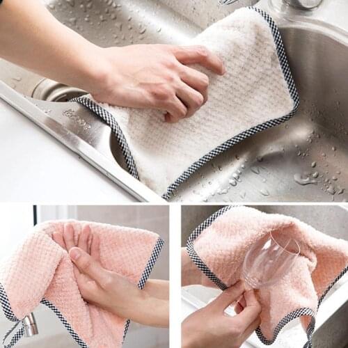 Kitchen Anti-Grease Wiping Rags Efficient Super Absorbent Cleaning Microfiber Home Dish Towel Cloth Washing Kitchen Cleanin A0Y7