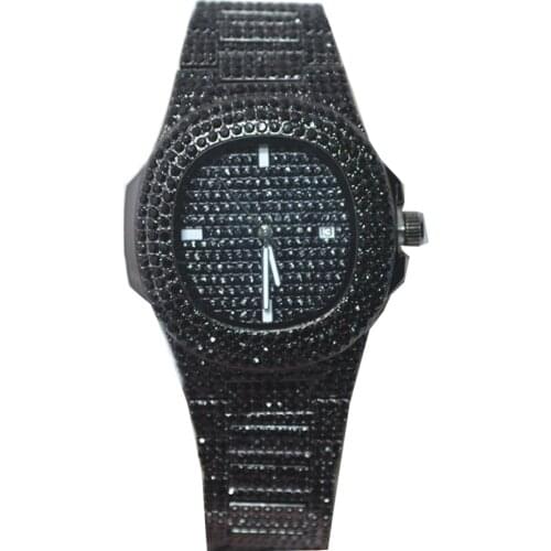 Hip Hop Luxury Mens Iced Out Watches Date Quartz Wrist Watches With Micropave CZ Alloy Watch For Women Men Jewelry