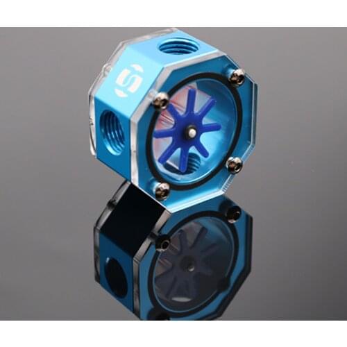 Octagon Aluminum Acrylic PC Liquid Cooling Water Tank Water-cooling Flow Meter Cooler For Desktop Water Cooling System