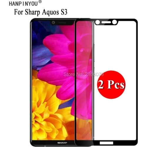 2 Pcs/Lot For Sharp Aquos S3 6.0" Full Cover Screen Protector Tempered Glass Protective Film + Clean Tools