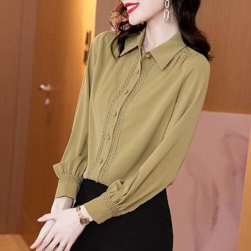 Women Blouse Chiffon Shirt Womens Autumn Clothing Top Loose Long Sleeve Shirt Blusas Ropa De Mujer