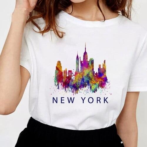 Women Short Sleeve Aesthetic new York Graphics Printed Casual 90s Style Fashion Clothes Tshirt Female Tee Tops Graphic T-shirt