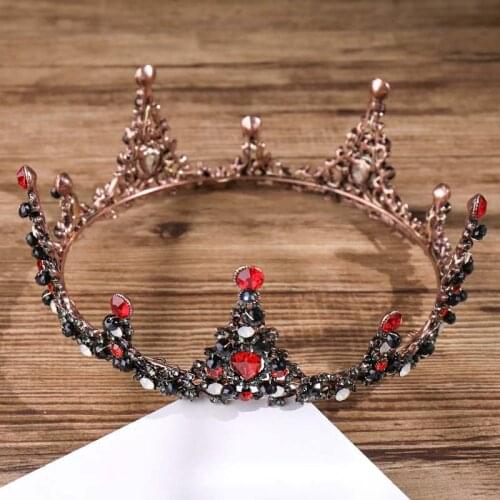 Women Luxury Vintage Queen Tiaras Girls European American Style Circle Hair Jewelry Crown Wedding Hair Accessories Hair Bands