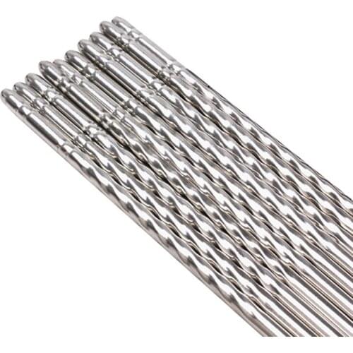 1 Pairs\Pack Stainless Steel Chopsticks Anti-skip Thread Style Durable Dropshipping