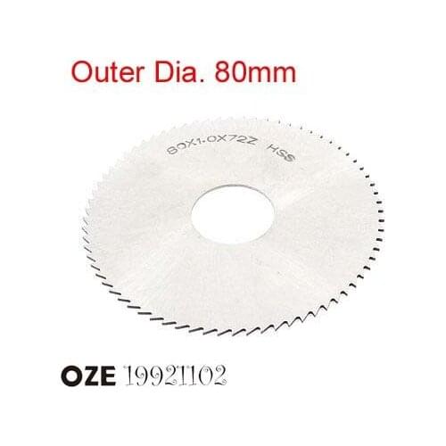 1pc 80mm x 22mm x 0.5/0.6/0.8/1/1.1/1.2/1.5/2/2.5/3/3.5/4/4.5/5/5.5/6 Thickness HSS Milling Cutter 72T Slitting Saw Blade Silver