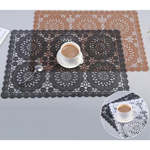 1Pc Square Placemat PVC Flower Western Meal Baking Mat Insulated Tablemat Non-Slip Table Manteles Individuales Placemat