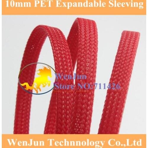 10mm PET Expandable Snakeskin network wire weaving mesh Braided Sleeving for Power cable