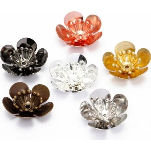 10pcs 16x6mm Copper Flowers Base Setting Filigree Wraps Connectors Charm Findings Accessories for Jewelry Making DIY