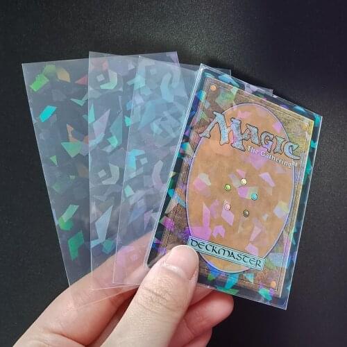 100Pcs/Lot Fits Standard Size Holographic Matte Black Trading Game Card Sleeves for Pokemon Yugioh
