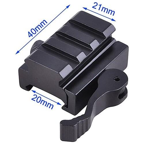 3 Slot QD Quick Detach Lever Lock Mount 20mm Weaver Picatinny Rail Adaptor and Riser for AR15 M16 Rifle Red Dot Sight Scope