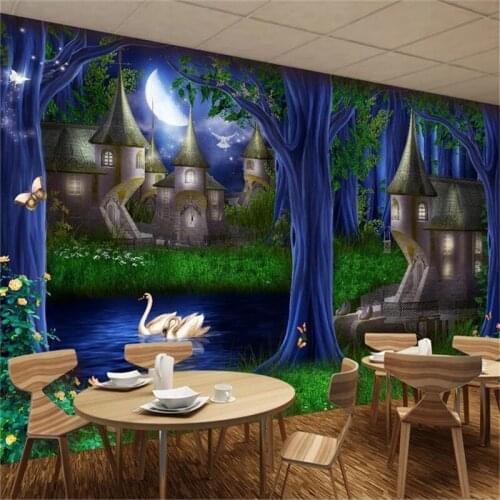 Photo 3d Wallpape Forest Castle Fairytale Kingdom Castle Fantasy TV Tooling Background Wall Mural Wallpaper 3d Wall paper
