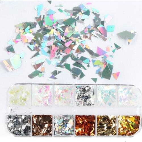 3D Iridescent Holographic Nail Art Glitter Sequins For Manicure Design Shiny Irregular Paillette Nails Decorations Accessories