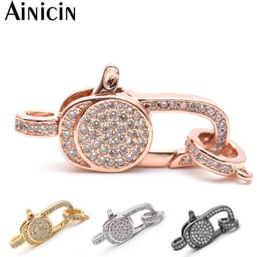 5pcs Special Rectangle Shape Rhinestone Crystal Copper Clasp Rose gold Silver Gun Black Plating DIY Jewelry Making Materials