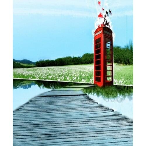 5x7ft Tree Lake White Flowers Photography Backdrops Photo Props Studio Background