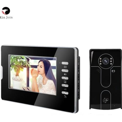 The Newest 7" tft Lcd Color Video Door Phone Intercom Outdoor Camera And ID Card Reader Unlocking Panel Night Vision